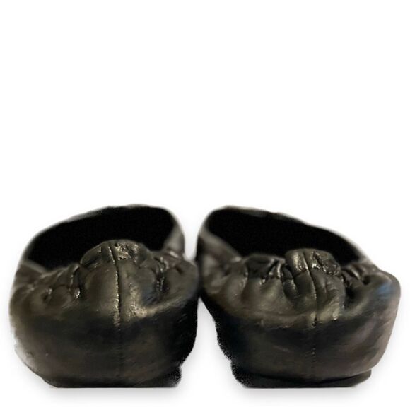 Tory Burch Black Leather Reva Ballet Flats Size 8.5 - Picture 4 of 10